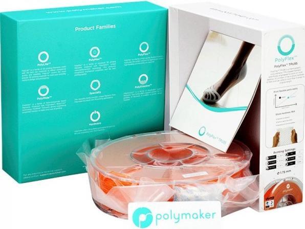 Actual product image Polymaker Filament PolyFlex 1612132 flex (TPU, 2.85 mm, 750 g, Orange)