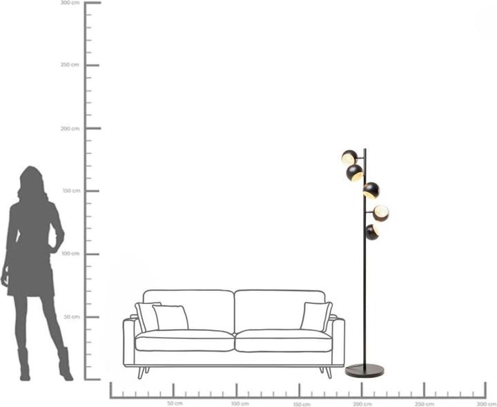 Immagine prodotto Kare Design Stehleuchte Calotta Schwarz 5er 180cm
