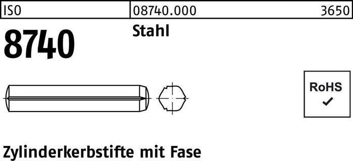 Produktbild Zylinderkerbstift ISO 8740 m.Fasen 3 x 24 Stahl ISO 8740
