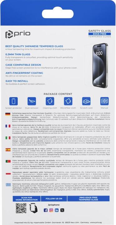 Produktbild prio Tempered Glass (1 Stück, Apple iPhone 16e)