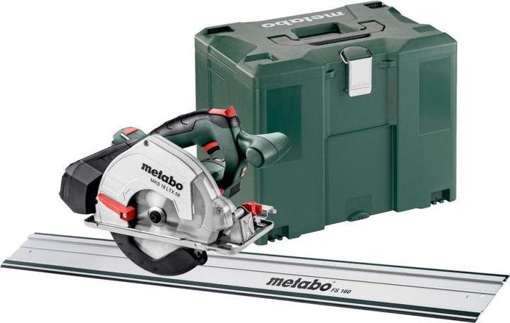 Metabo 18V Battery Metal Hand Circular Saw Set MKS 18 LTX 58 + Guide Rail FS 160 | without battery without