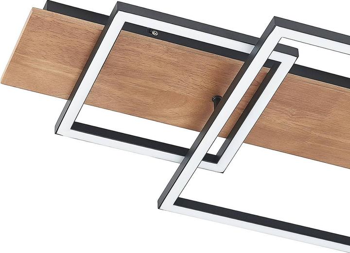 Produktbild Lucande Chariska LED-Deckenlampe Holz schwarz 95cm (740 lm)
