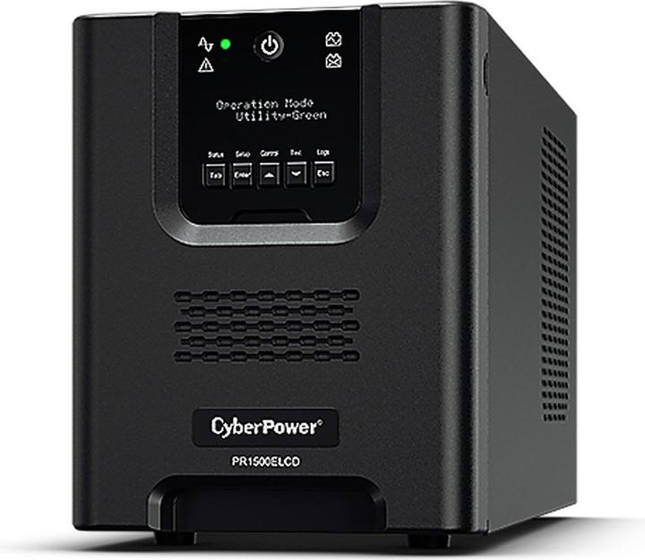 Actual product image Cyberpower PR1500ELCD Line-Interactive 1500VA/1350W Sinsuwelle AVR LCD Output(8) IEC RS232 USB HID EPO SNM... (1500 VA, 1350 W, Line-interactive UPS)
