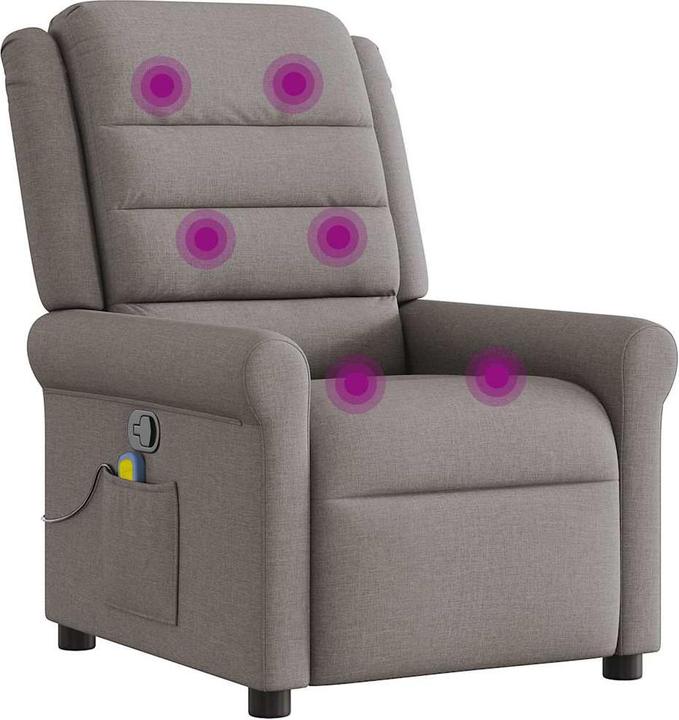 Productafbeelding VidaXL Massage fauteuil Taupe stof Massage TV fauteuil Fauteuil met massagefunctie
