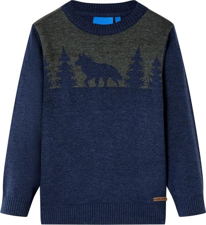 Actual product image VidaXL Kids jumper knitted navy blue 92,Material: 100 (92)