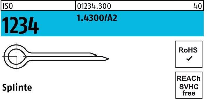 Actual product image Split pins ISO 1234 3.2 x 16 1.4300/A 2 (16 mm)