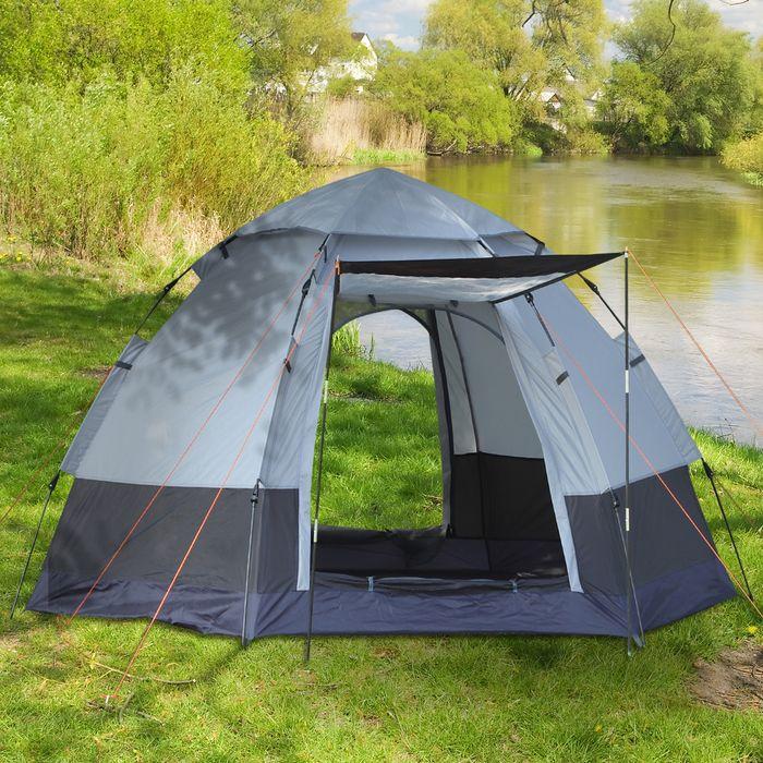 Actual product image Swisshandel24 Camping tent 3-4 person tent family tent dome tent 210T PU 3000mm easy setup steel gla (Dome tent, 4 persons)