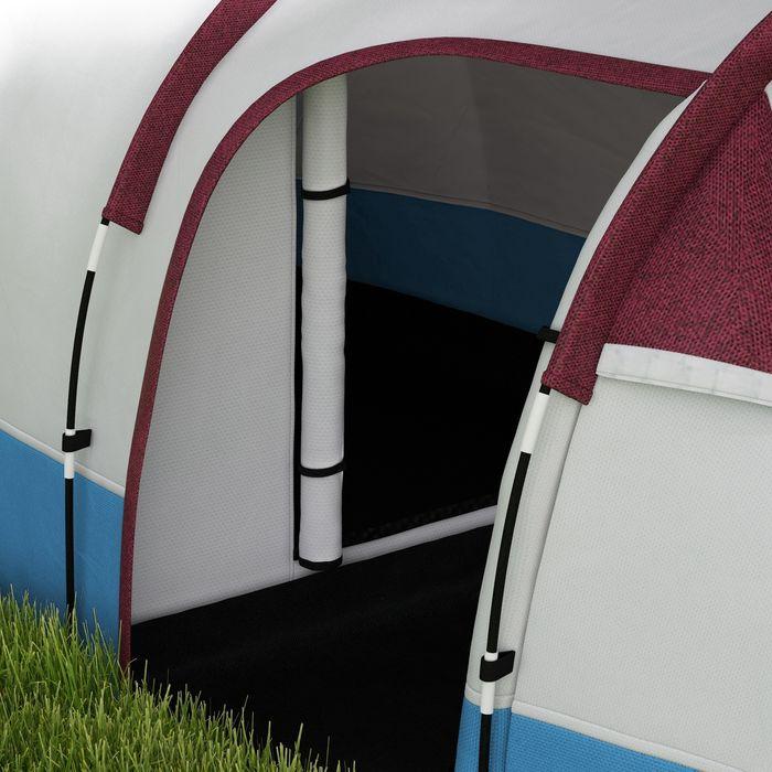Produktbild Swisshandel24 Campingzelt, Tunnelzelt für 3 Personen, mit Lichthaken, Vorzelt für Garten, rot (Tunnelzelt, 3 Personen)