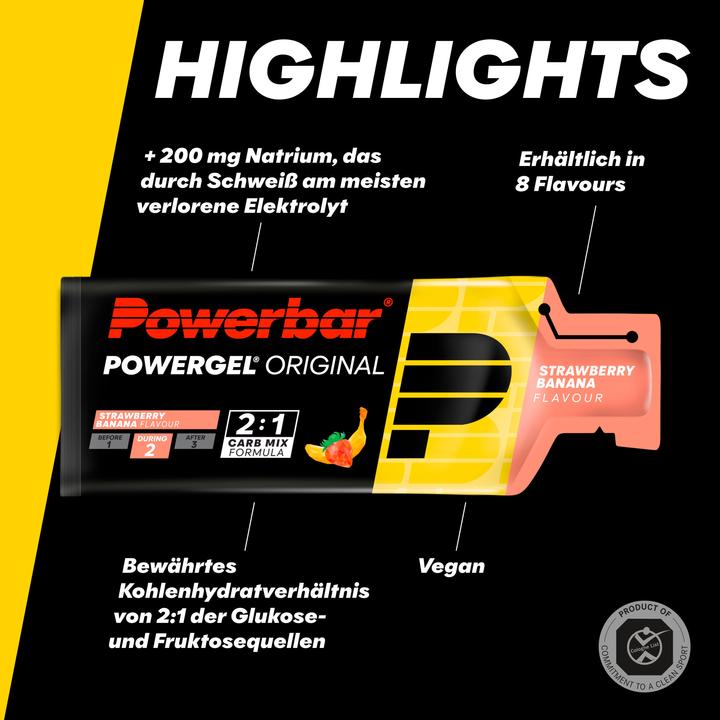 Produktbild Powerbar PowerGel Original (Banane, Erdbeere, 24 Stk., 984 g)