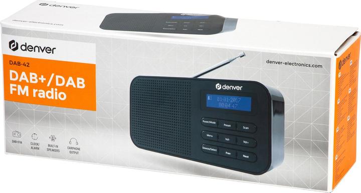 Immagine prodotto Denver Ricevitore radio DAB-42, portatile, digitale, nero (DAB)