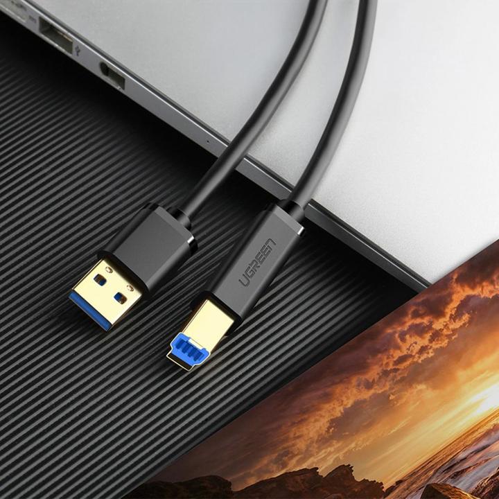 Image du produit Ugreen Câble d'imprimante USB 3.0 A-B US210, 1m (noir) (1 m, USB 3.0)