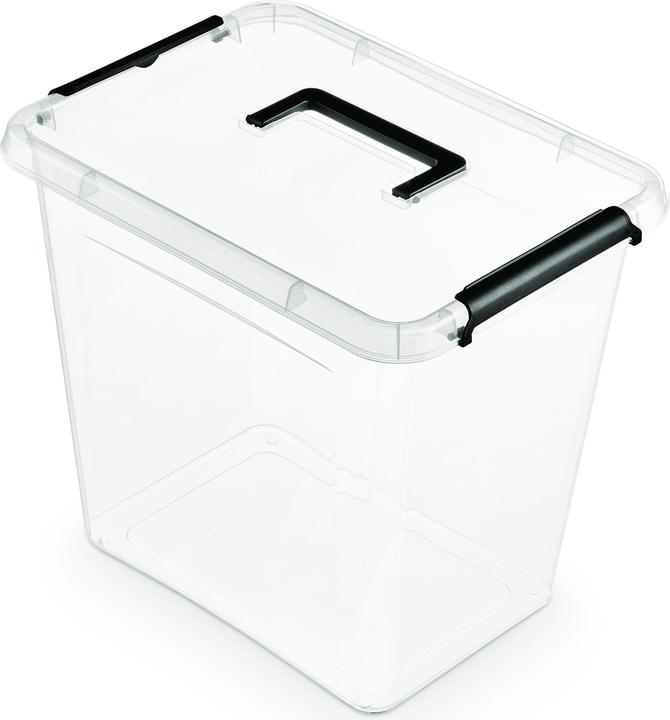 Orplast Simple box storage container, 30 l, with handle, transparent (29 x 35 x 39 cm, 30 l)