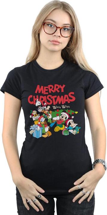 Actual product image Disney Womens/Ladies Mickey And Friends Winter Wishes Cotton T-Shirt (XXL)
