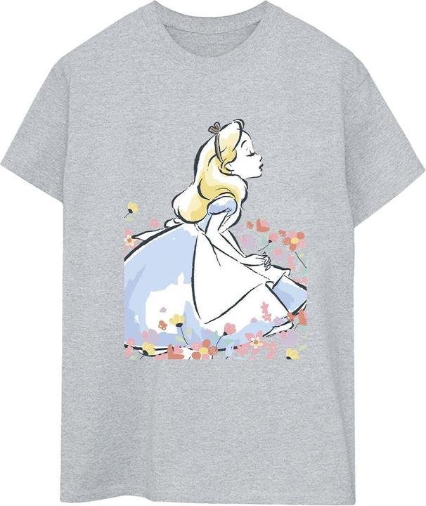 Immagine prodotto Disney Alice In Wonderland Sketch Flowers Maglietta Ampia Donna (XXL)