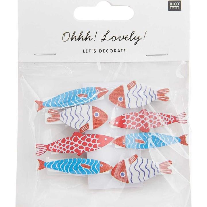 Actual product image Rico Design Decorative clip fish 8 pieces, Multicolor