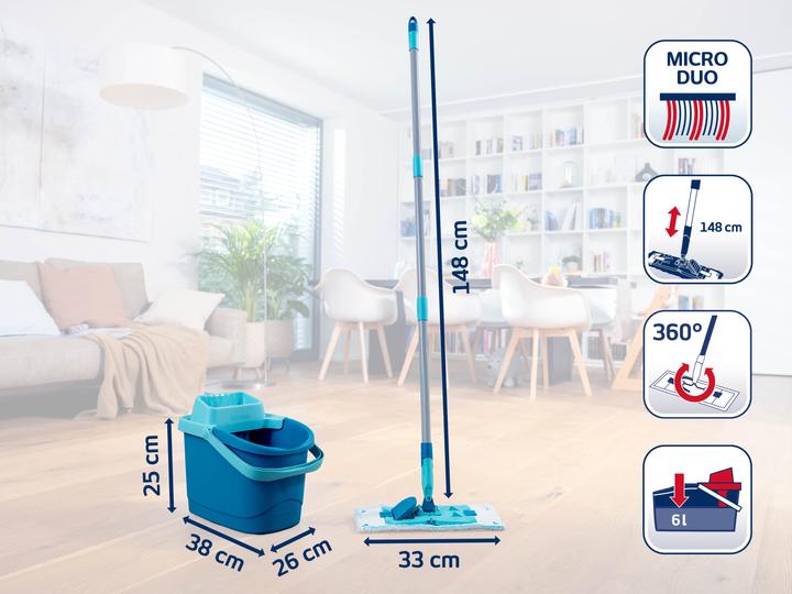 Produktbild Leifheit Set POWER CLEAN M mit 2x Ersatzbezug micro duo (2 Stk.)