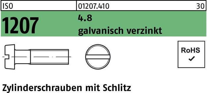 Produktbild Zylinderschraube ISO 1207 m.Schlitz M 3,5 x 18 4.8 galvanisch verzinkt (200 Schrauben pro Stück)