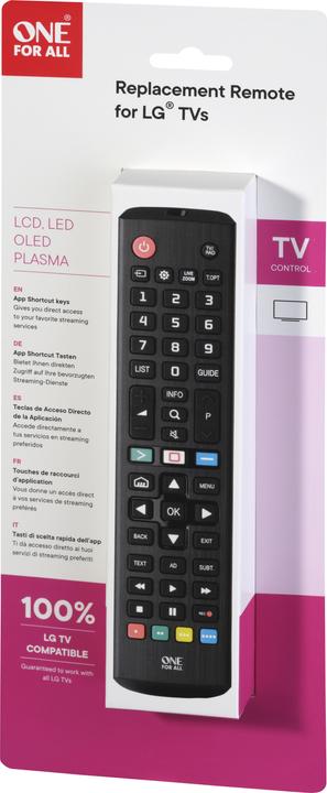 Actual product image One for All URC4911 - LG 2.0 Replacement Remote Control (Device-specific remote control, Infrared)