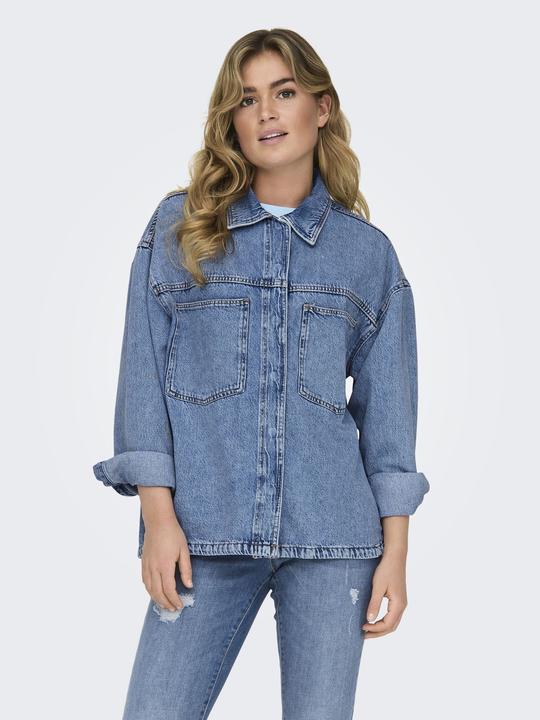 Actual product image Only Regular fit Shirt collar Cuffs with button Low-set shoulder Denim shirt Denim shirt (XL)