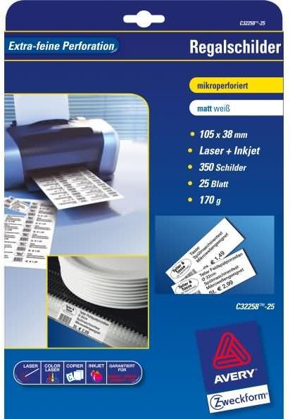 Actual product image Avery Shelf signs