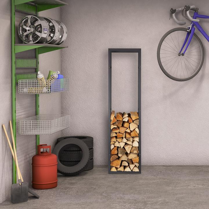 Actual product image Relaxdays Tall Firewood Rack (44.5 x 30 x 170 cm)