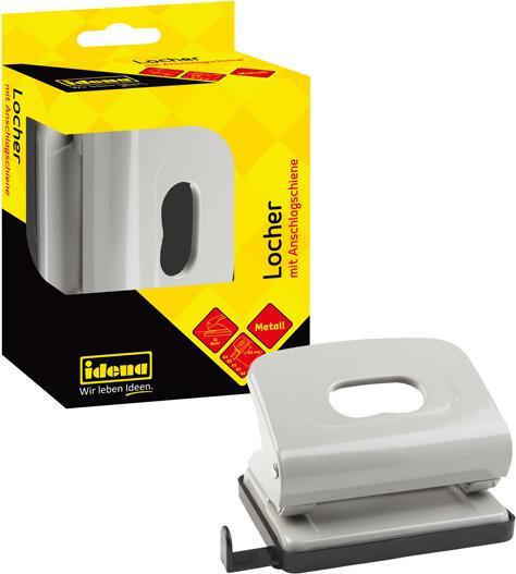 Actual product image Idena Hole punch metal grey up to 16 sheets