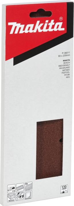 Actual product image Makita Sandpaper, 93x228mm, K120, 10pcs (8 holes) (120)