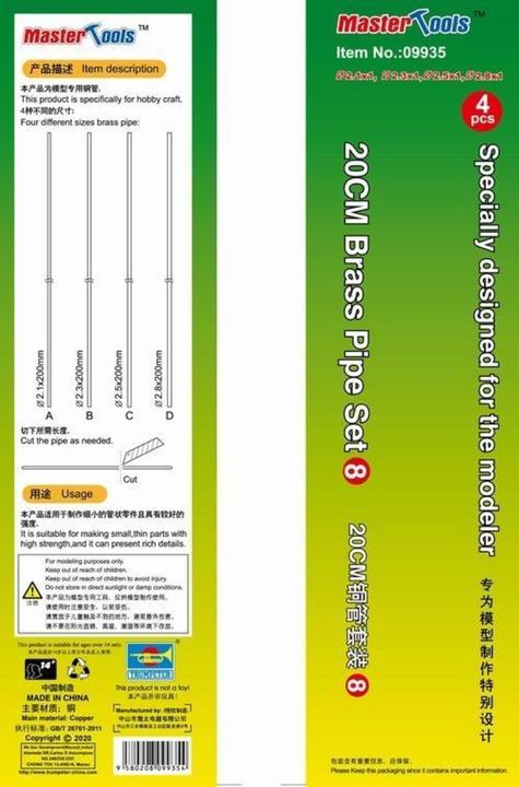 Image du produit Master Tools 20CM Brass Pipe Set 8