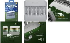Immagine prodotto Varta Eco Caricabatterie Multi Riciclato 57682 101 111 (1 pz., AAA, AA, Caricabatterie senza batteria)
