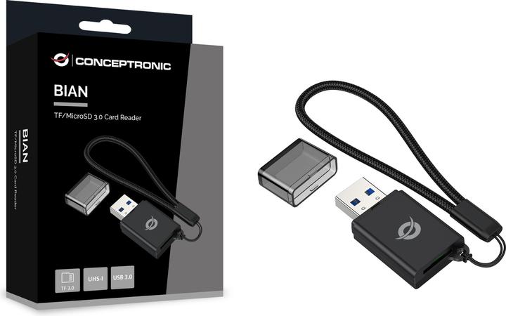 Image du produit Conceptronic Lecteur de cartes USB-A -> Micro SD/TF 3.0 noir (USB)