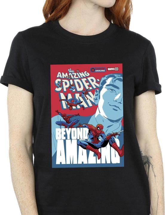 Actual product image Womens/Ladies Spider-Man Beyond Amazing Cover Cotton Boyfriend T-Shirt (M)
