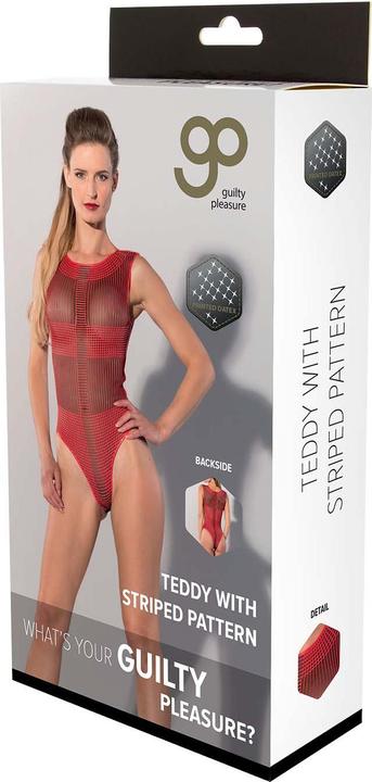 Actual product image Guilty Pleasure GP Printed Datex Striped Body - Red (M)