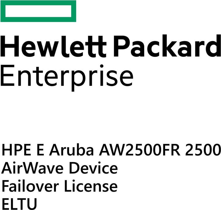Produktbild HPE E Aruba AW-2500-FR 2500 AirWave Device Failover License E-LTU (2500 Geräte)