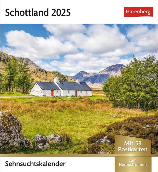Produktbild Harenberg Schottland Sehnsuchtskalender 2025 - Wochenkalender mit 53 Postkarten (Deutsch)