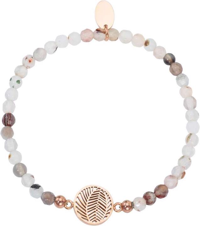 Immagine prodotto Bijouteria Bracciale (19 cm, Agata, Acciaio inossidabile, Rivestimento in PVD (colore oro))