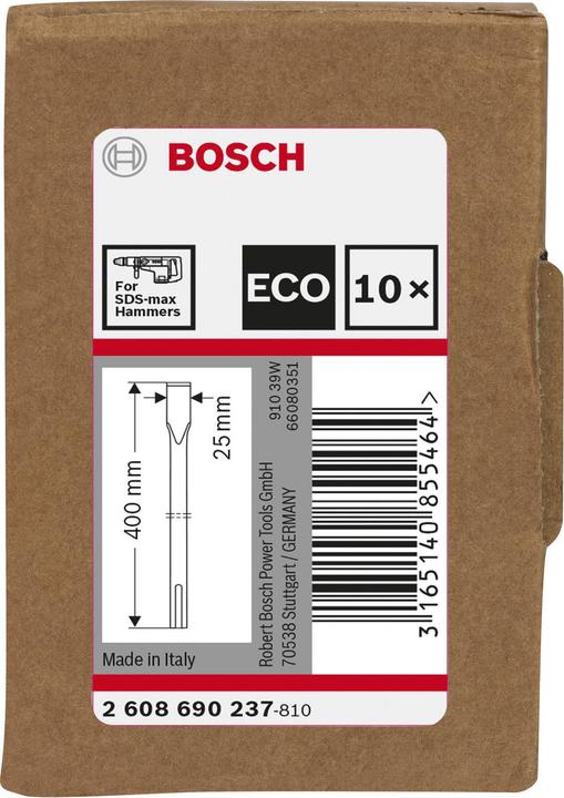 Produktbild Bosch Professional Zubehör Flachmeissel mit SDS max, 400mm 10 Stk. (25 mm)
