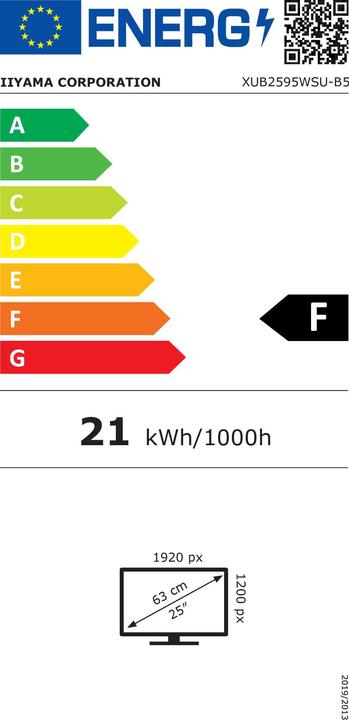 Energie-Label iiyama XUB2595WSU-B5 (1920 x 1200 Pixel, 25")