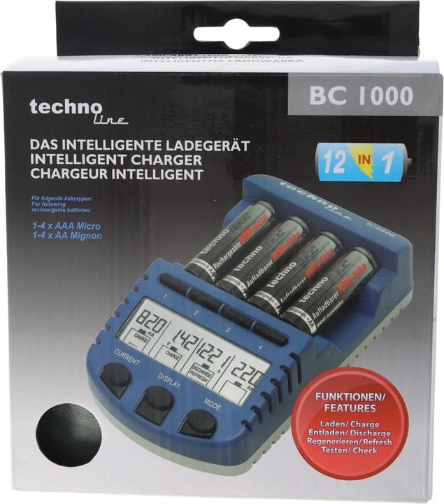 Actual product image Panasonic Technoline BC 1000 charger with Eneloop AA Mignon batteries and battery box (Battery + charger)
