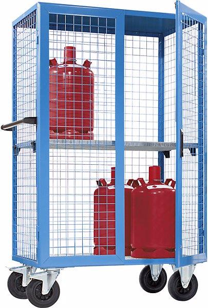 Actual product image eurokraft pro Gas cylinder mesh container, mobile, HxWxD 1800 x 1150 x 740 mm. (115 cm, 180 cm)