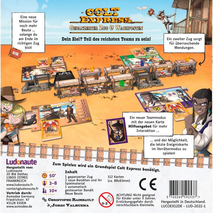 Valeurs nutritives et ingrédients Ludonaute LUDD0021 - Colt Express : Train blindé & Poste de garde (extension DE) (Allemand)