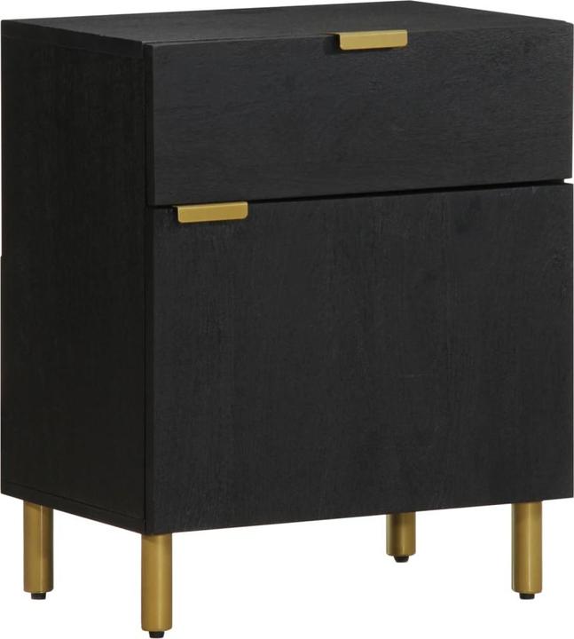 Actual product image VidaXL Bedside table Bedside cabinet Bedside chest of drawers Bedside console Black wood-based material (50 x 33 x 60 cm)