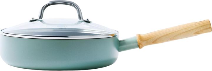 Actual product image Greenpan Mayflower hapjespan met deksel 24 cm - inductie - anti-aanbak - PFAS-vrij (Frying pan, Aluminium)