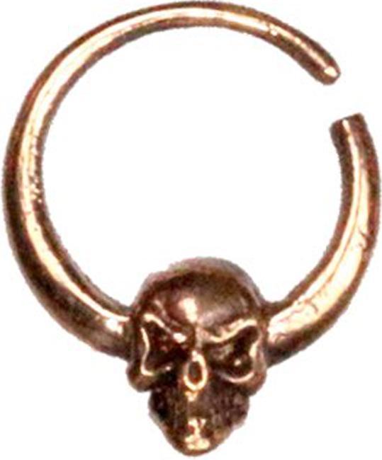 Produktbild Star Piercing Micro Piercing Ring rosegold mit Totenkopf (ohne Messing, Bronze)