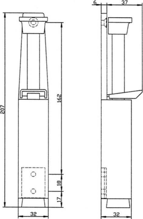 Actual product image Deni Door stop 3837 0060 22 Zinc die-cast silver lacquered Lifting height 60 mm Door mounting (1 Piece)