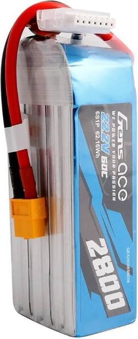 Image du produit Gens Ace Lipo 2800mAh 22.2V 60C 6S1P battery with XT60 connector (22.20 V, 2800 mAh)