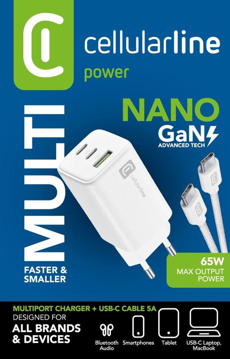 Actual product image Cellularline Cellular Line Multipower 65W GaN Charger (65 W)