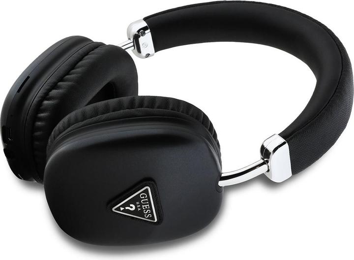 Actual product image Guess Saffiano PU Leather Triangle Logo Wireless Headphones Black (32 h, Wireless)