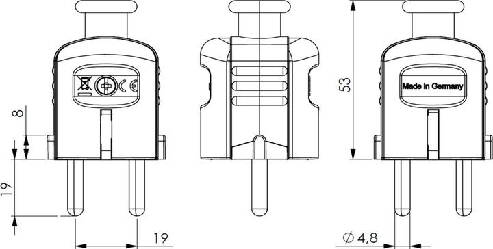 Produktbild Bachmann 9.170 Schuko Elektrischer Netzstecker (CEE 7/7)