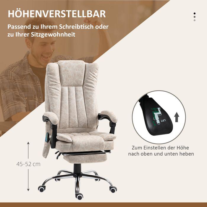 Immagine prodotto Swisshandel24 Bürostuhl mit Vibrationsmassage, Ergonomischer Schreibtischstuhl, Liegefunktion