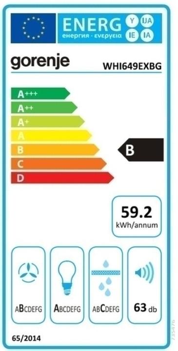 Energie-Label Gorenje WHI649EXBG (Wandhaube)